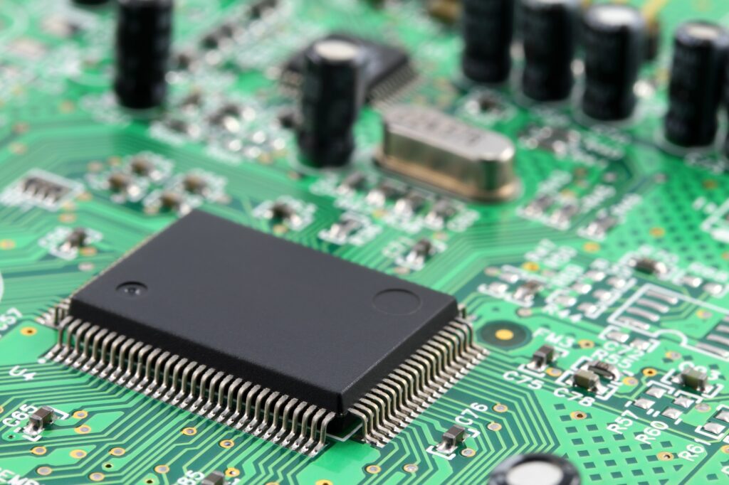 Microcontroller on a circuit board